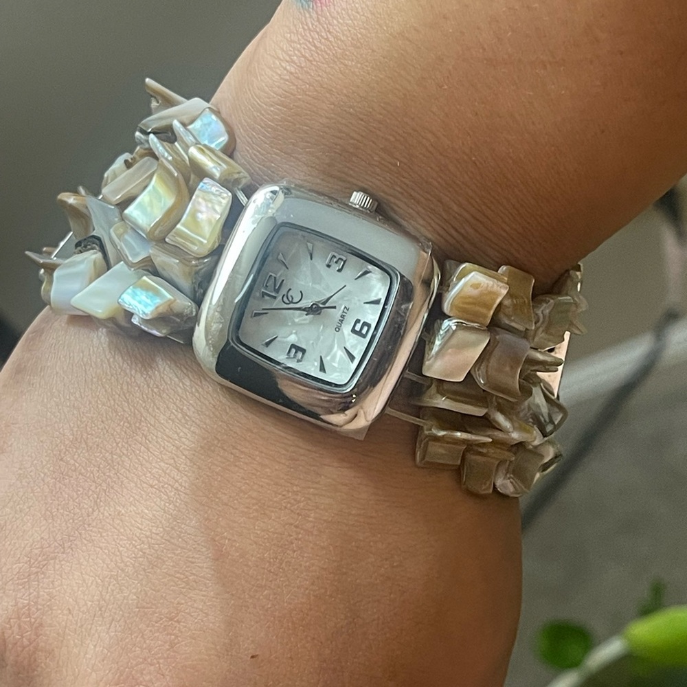 Vintage Charming Charlie Beaded Watch Bracelet
